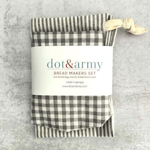 Linen Bread Maker Set: XL Bowl Cover & Bread Bag