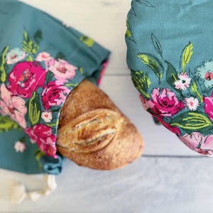 Linen Bread Maker Set: XL Bowl Cover & Bread Bag