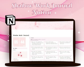 Shadow Work Journal Notion Template,Mental Health Journal,100 Self Reflection Prompts,Self-Therapy Mental Health Prompts,Inner Child Healing