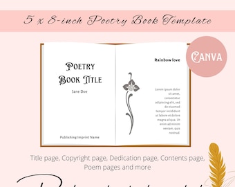 Plantilla de libro de poesía minimalista: Canva KDP de 5x8 (PDF)