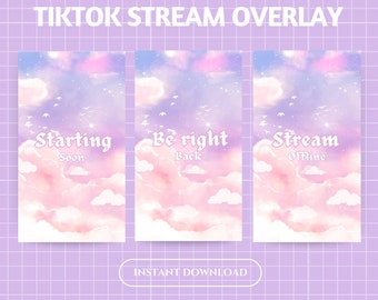 Nubes rosas animadas para TikTok: Banners de transmisión celestiales (descarga digital)