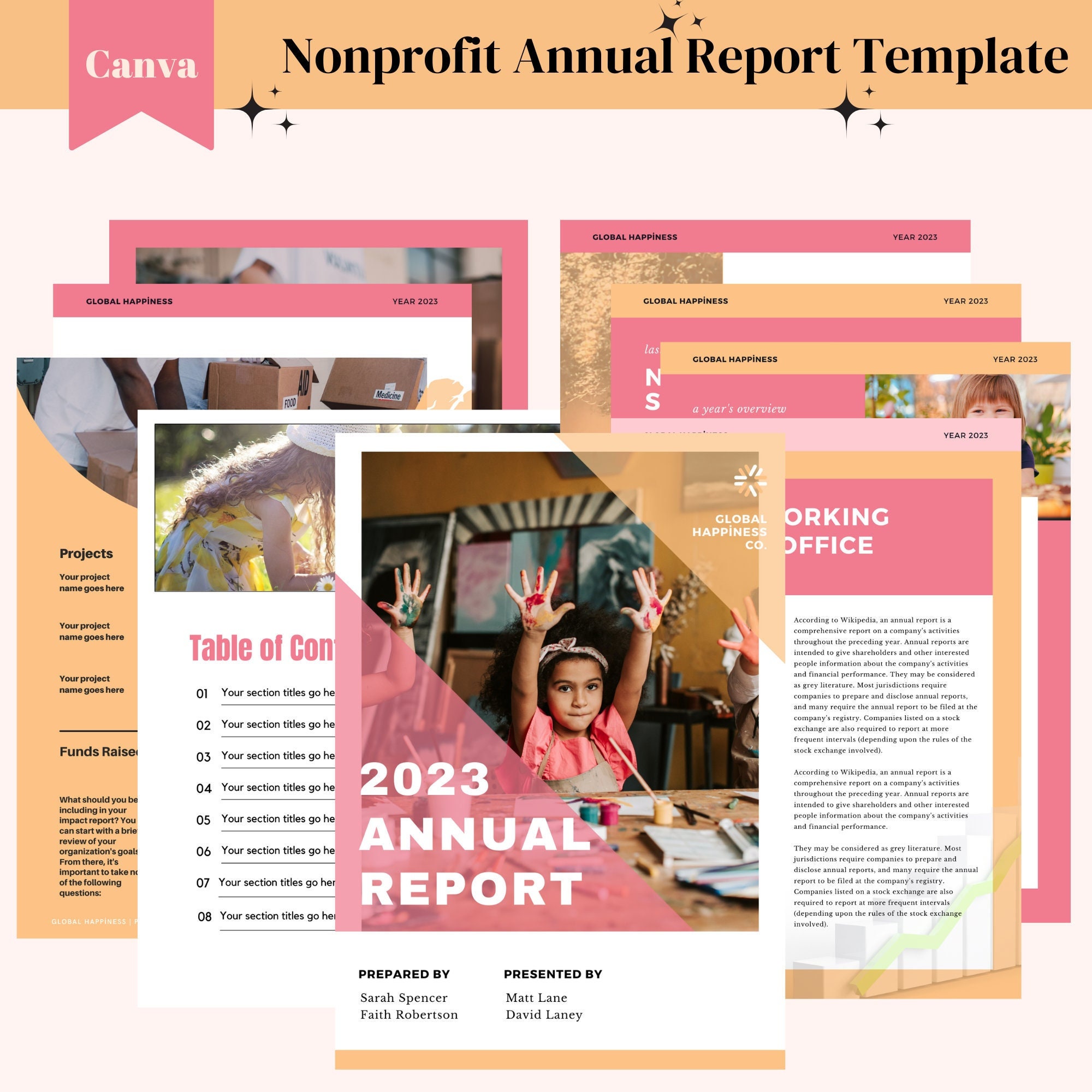 Nonprofit Annual Report Template,Annual Organization Report Template,Fundraising Report Template,Nonprofit Financials Yearly impact Template