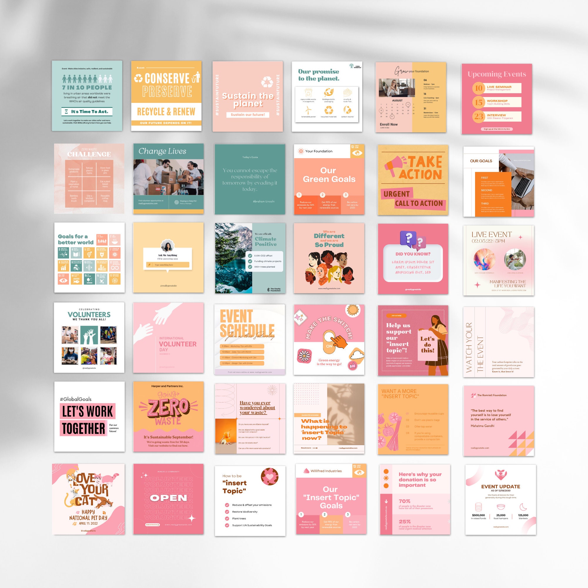 Picture Idea: Nonprofit Instagram Post Templates Editable Canva Social Media Pdf