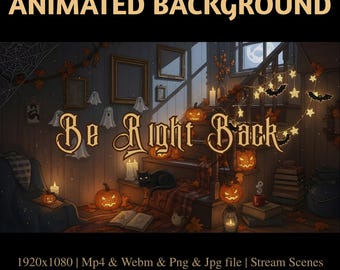 Geanimeerde stream-overlay met spookachtige trap: Haunted Gothic Room Twitch, YouTube, Kick (pdf-bestand)