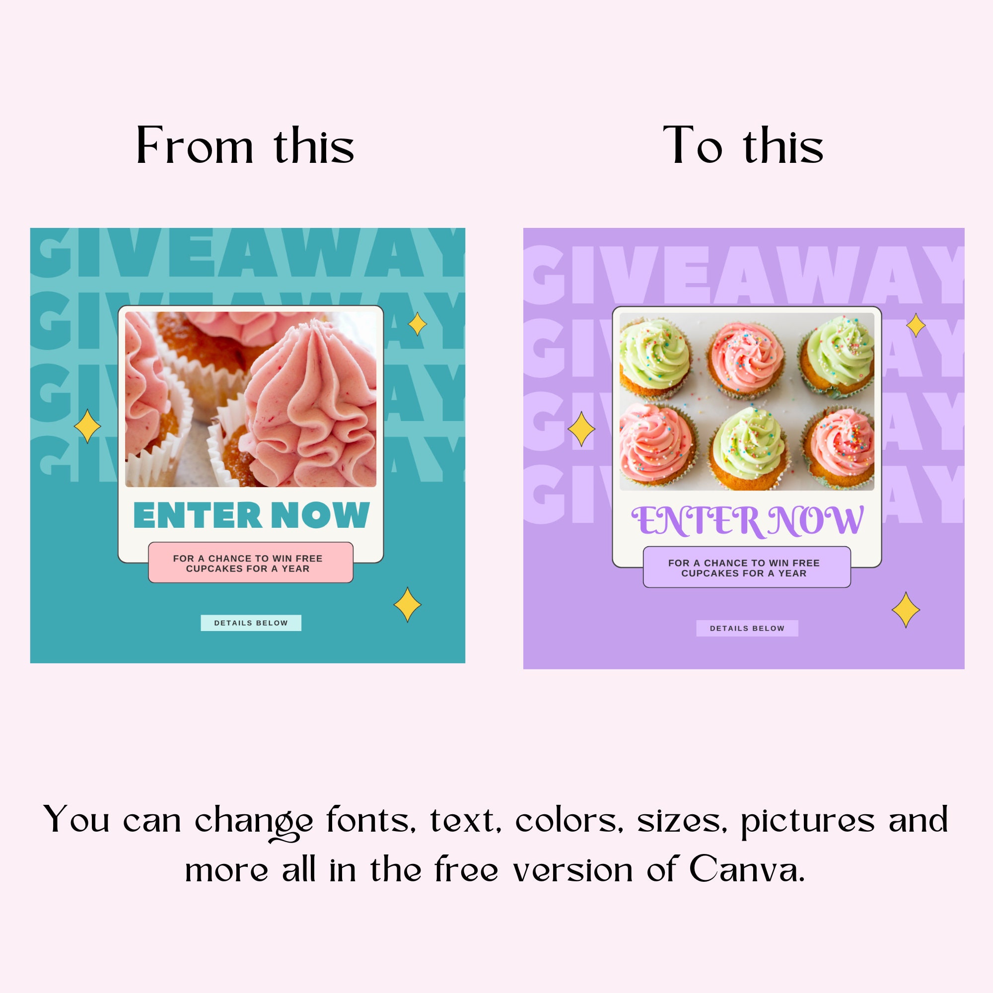 Bright Bakery Instagram Post Templatesretro Baking Instagram Etsy