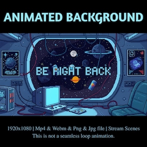 Superposición animada de transmisión de escritorio de la Estación Espacial Pixel: Pixel cósmico en Twitch, YouTube y Kick (archivo PDF)