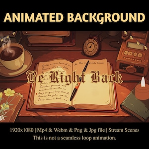 Fondo animado de transmisión de Rincón de Lectura Acogedor: Escritorio de Escritor Lo-Fi (Descarga digital)