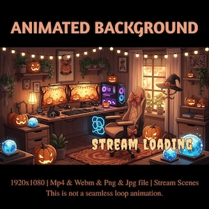 Cozy Spooky Autumn Stream Overlay: Halloween Twitch Banners (PDF File)