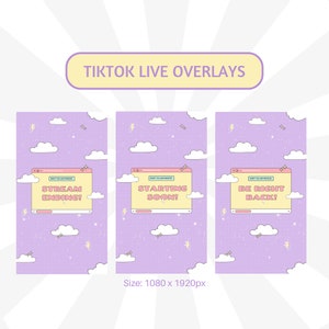 Sovrapposizioni animate per streaming TikTok: tema retrò viola (download digitale) immagine 2
