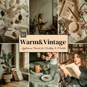 Vintage Bookstagram Lightroom Presets: Warm & Cozy Mobile Filters (Desktop)