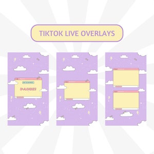 Sovrapposizioni animate per streaming TikTok: tema retrò viola (download digitale) immagine 3
