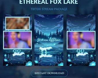 Ethereal Fox Lake TikTok Overlay: Animated Enchanting Moonlight Forest TikTok Screen (Digital Download)