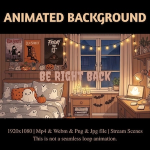 Geanimeerde stroomoverlay voor spookachtige, gezellige slaapkamer: Halloween-herfstthema (pdf-bestand)