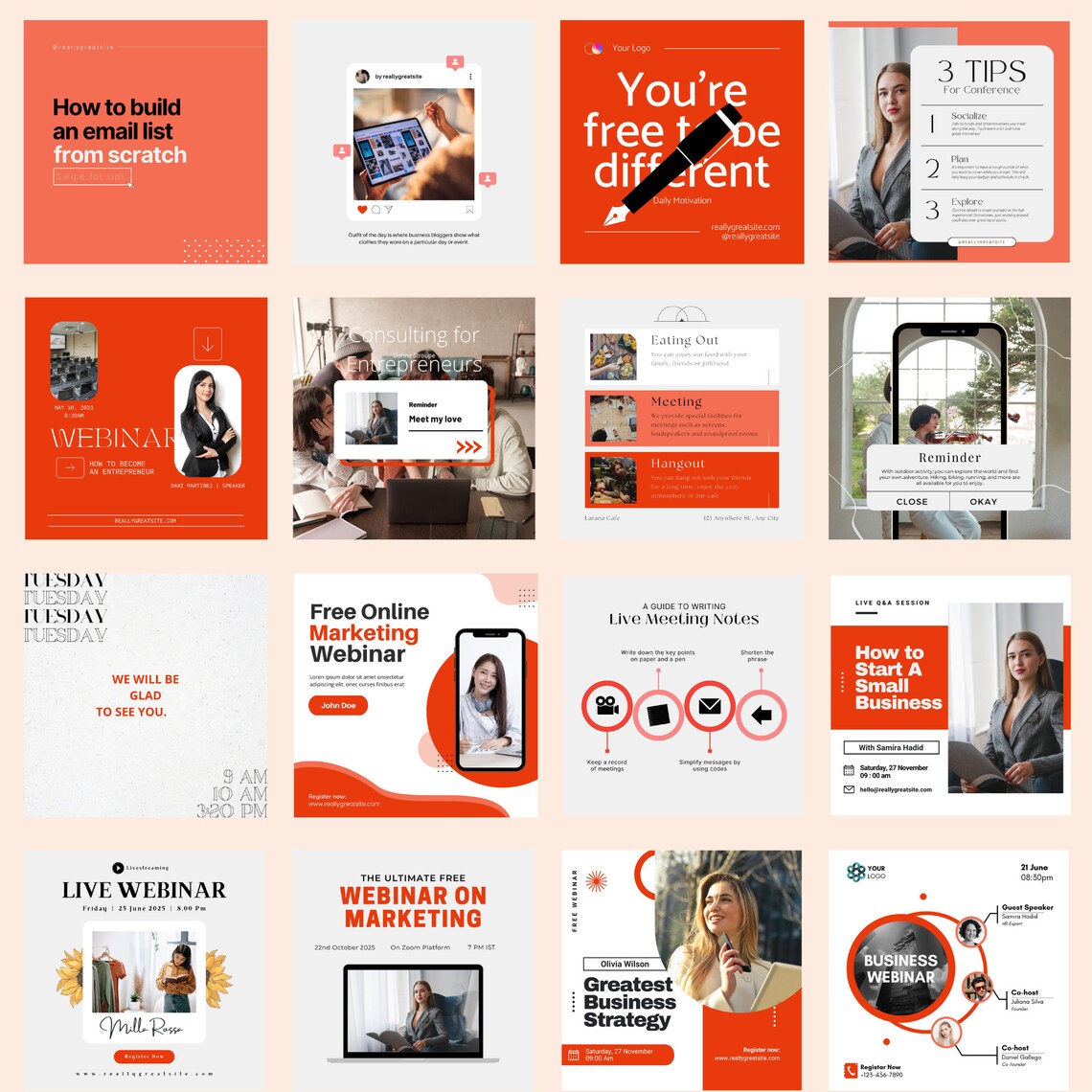 Bright and Clean Conference Instagram Social Media Template,conference ...