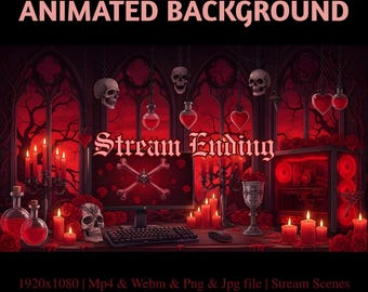 Gothic Gaming Altar Stream Overlay: Animated Dark Fantasy Desk Twitch Screen (Digital Download)