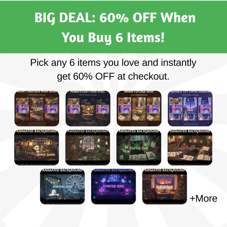 Superposición animada de TikTok en vivo de Pixel Chalet: Paquete de transmisión de Kawaii Forest (descarga digital) imagen 11