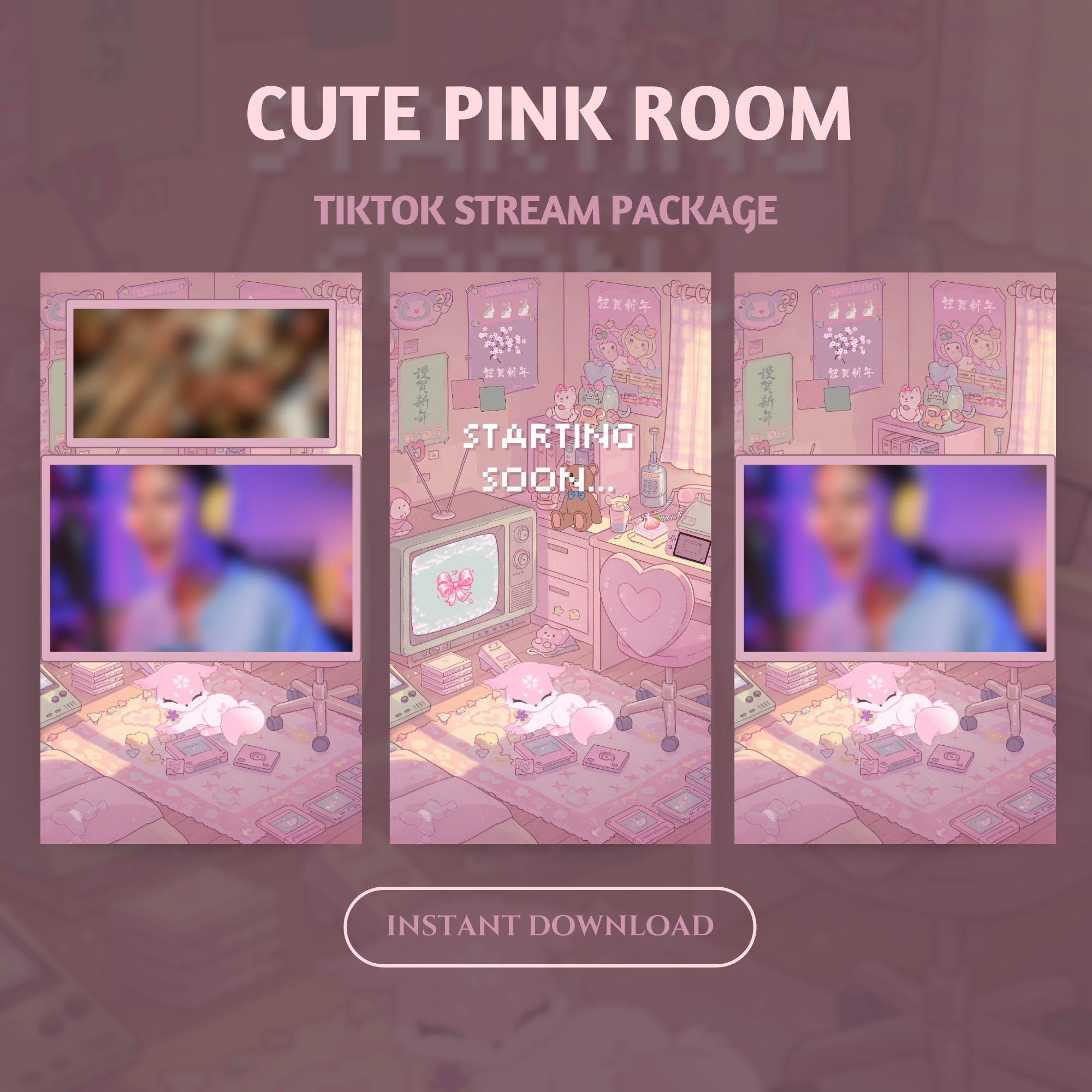 Pink Room Animated Tiktok Live Overlays Girly Gamer Stream digital pink-room-animated-tiktok-live-overlays-girly-gamer-stream-digital