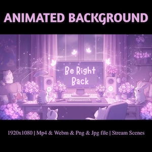 Lavender Kawaii Gaming Desk Animated Stream Overlay (Digital Download)