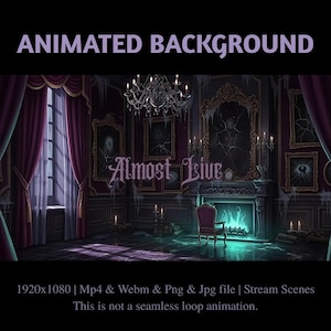 Haunted Victorian Ballroom Animated Stream Overlay: Gothic Twitch Scene (Digital Download)