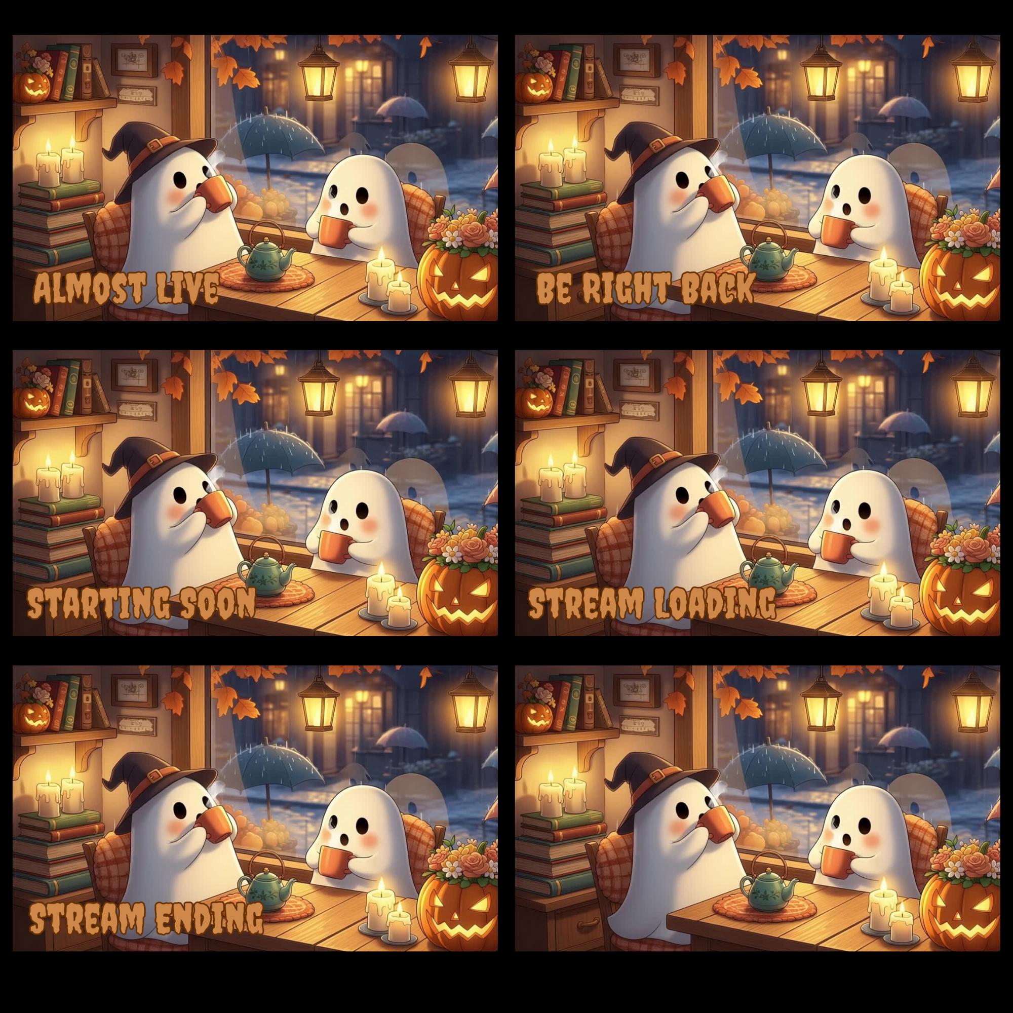 Animated Ghostly Cafe Stream Overlay: Halloween Twitch Banners (PDF ...