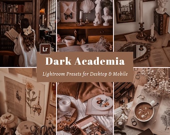 Dark Academia Lightroom Presets: Moody Bookstagram Filters (Desktop & Mobile)