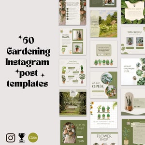 Gartenarbeit Instagram Post Vorlagen, Plant Store Instagram Canva Vorlagen, Garten Shop Social Media Template, Plant Store Instagram Post
