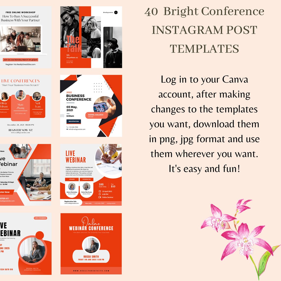 Bright and Clean Conference Instagram Social Media Template,conference ...