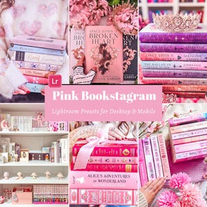 Pink Bookstagram Presets for Lightroom Mobile Desktop,Kawaii Studygram Mobile Presets,Aesthetic Bookish Filters,Pastel Colorful Presets