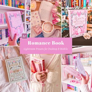 Romance Book Presets for Lightroom Mobile Desktop, Pink Bookstagram Preset,Kawaii Studygram Presets,Bookish Filters,Pastel Colorful Presets