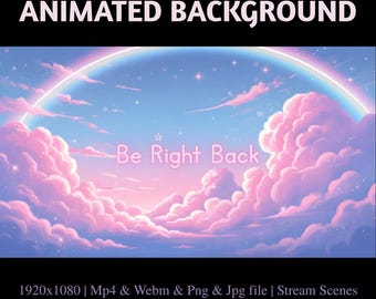 Rainbow Cloud Dreams Stream Overlay: Animated Dreamy Cloud Twitch Banners (Digital Download)