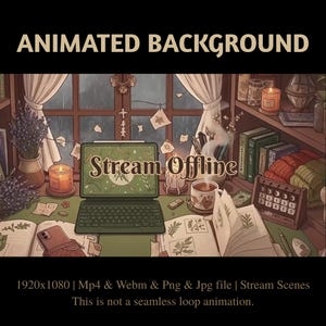 Superposición animada para streaming del Rincón de Estudio de Boticario: Banners de Twitch del Estudio de Magia Cottagecore (archivo PDF)