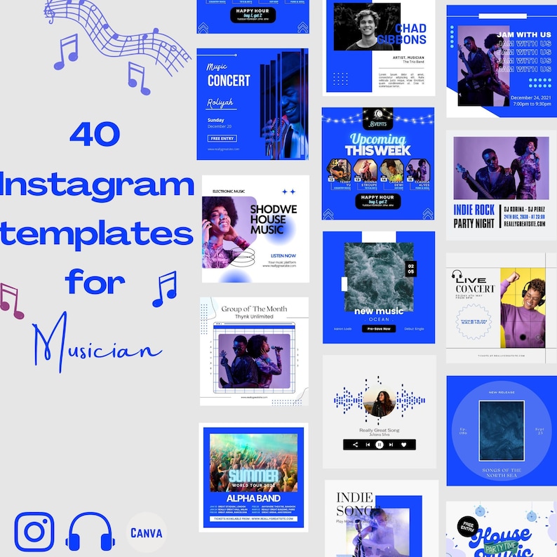 Musician Instagram Post Templatesinger Social Media Etsy
