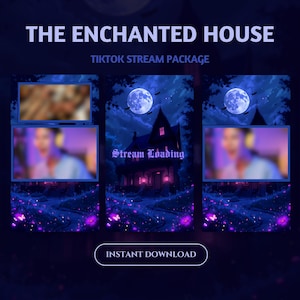 The Enchanted House Animated TikTok Live Overlay,Cozy Fantasy Night Tiktok Stream Overlay,Magical & Whimsical Fairytale  TikTok Stream Scene