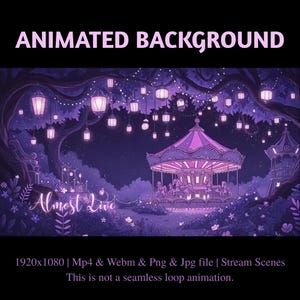 Animowana nakładka na strumień Enchanted Purple Carnival: motyw magicznej fantazji (plik PDF)