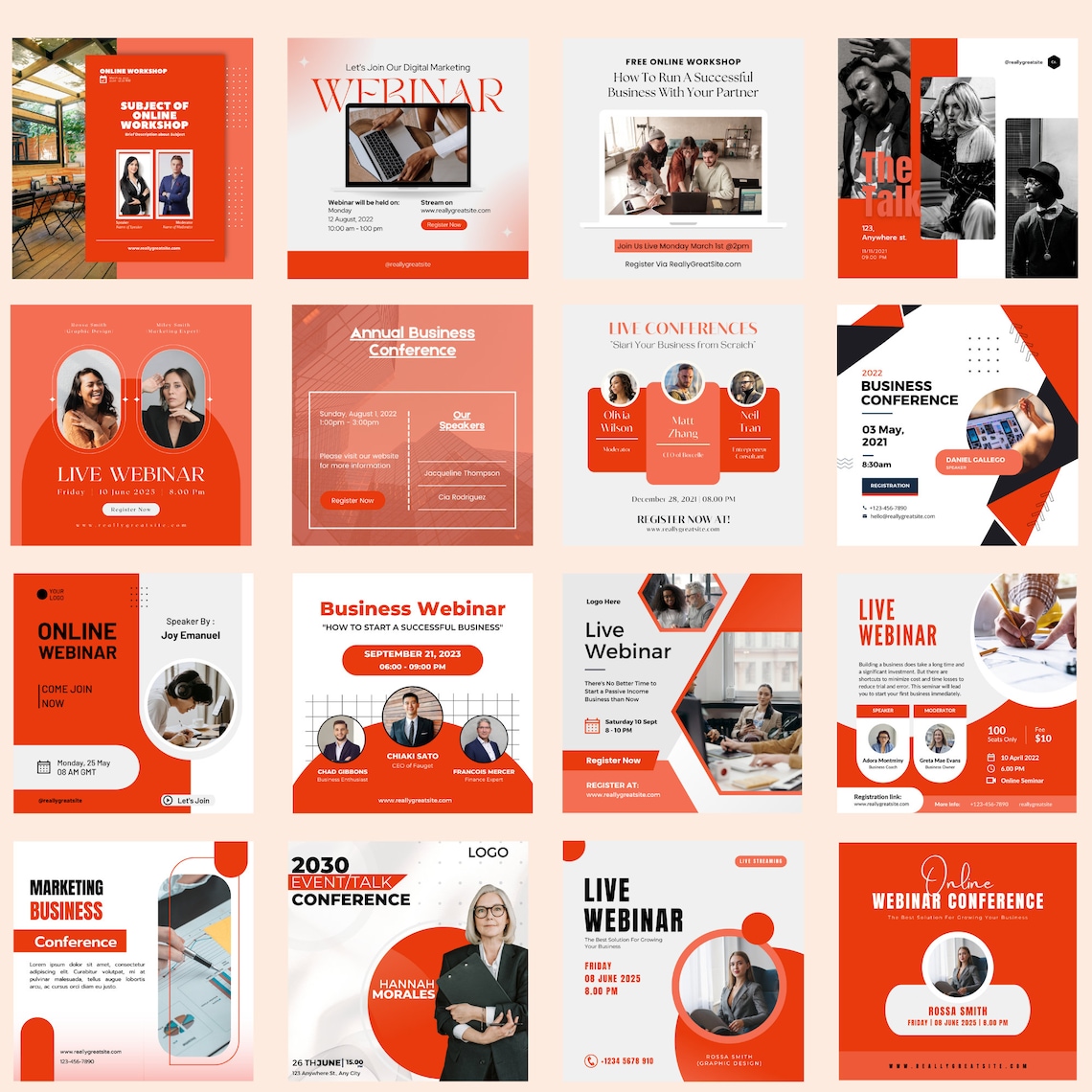 Bright and Clean Conference Instagram Social Media Template,conference ...