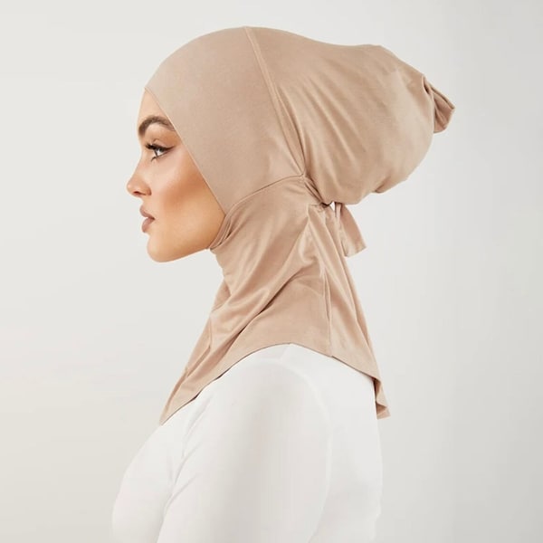 Bonnet Ninja pour femmes, bonnet sous l'écharpe en jersey extensible Hejab couvrant tout le cou - Accessoires pour bonnet écharpe