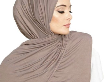 Premium Jersey Women Hijabs Soft Stretch Head Wrap Scarfs Long Turban Head Wrap Tie for Women