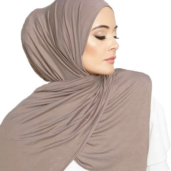 Premium Jersey Women Hijabs Soft Stretch Head Wrap Scarfs Long Turban Head Wrap Tie for Women