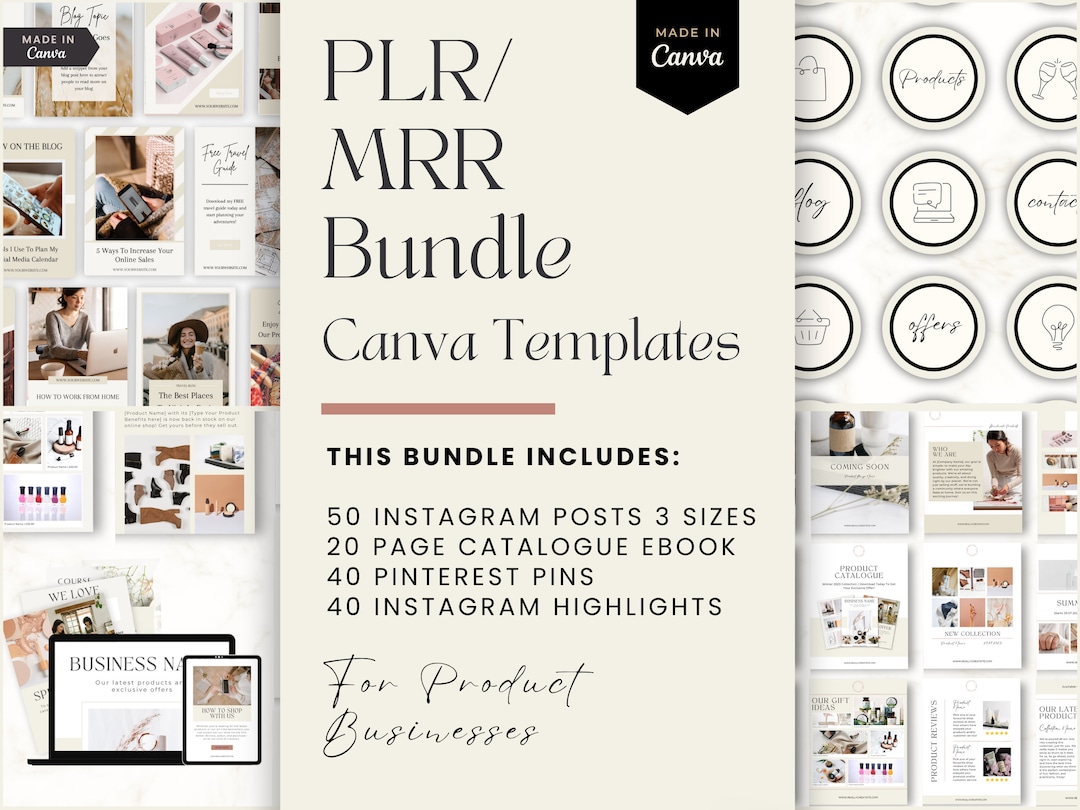 Master Resell / PLR Canva Template Bundle Product Business Resell