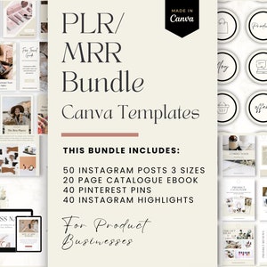 Master Resell / PLR Canva Template Bundle | Product Business | Resell Rights | PLR Bundle | Instagram Canva Bundle