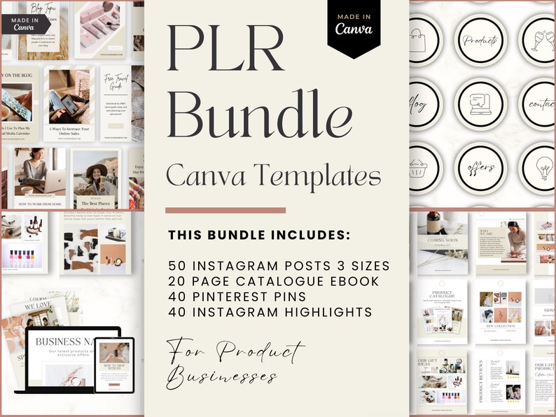 PLR Canva Template Bundle Product Business Resell Rights Etsy UK