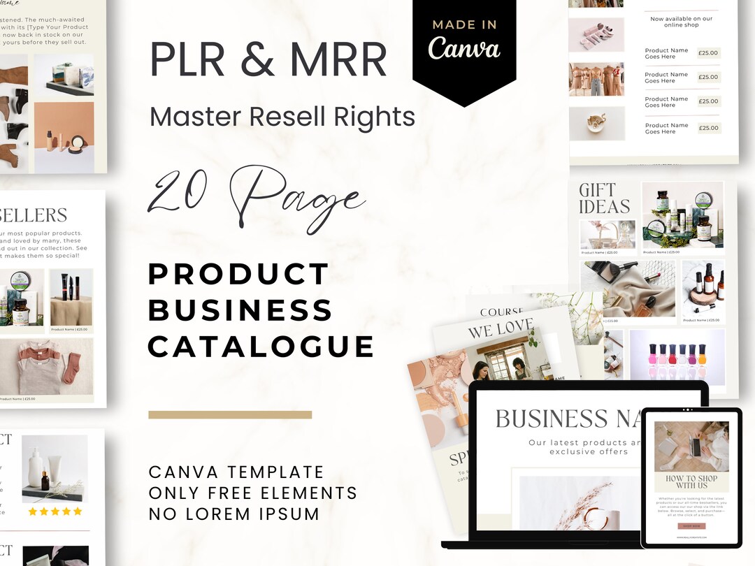 PLR Master Resell Rights Product Business Catalogue | Canva Template ...