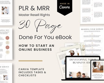 Master Resell Rights Fully Written eBook | How To Start an Online Business | Canva Template | Tasks | Lead Magnet | PLR Complete eBook