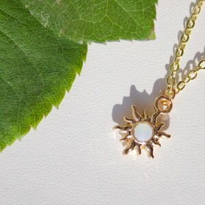 Crystal Sun Necklace. Sun Charm Necklace on Gold Plated Chain. Sun Jewelry Gift For Women For Graduation, Birthdays, Anniversaries