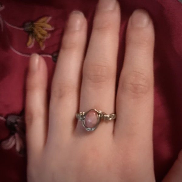 silver morganite ring