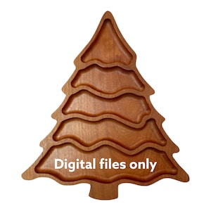 Christmas Tree tray file  - digital files ONLY - svg dxf ai eps pdf - designed for CNC router - Instant- Great gift for entertaining