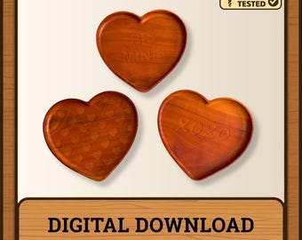 Valentines Heart Tray CNC Files, Be Mine, XOXO (Digital Download)