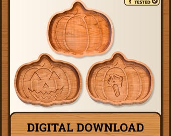 Pumpkin Tray CNC Digital Files, Halloween Decor (Digital Download)