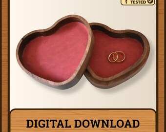 Heart Shaped Box CNC Router Files – Jewelry Box Vector (Digital Files)