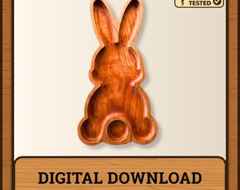 Easter Bunny Tray SVG, Rabbit Platter Design (Digital File)